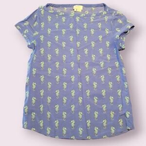 Kate Spade Seahorse Silk Blend Boatneck Top 0